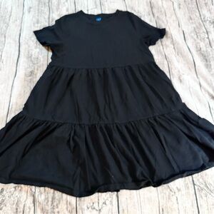Old Navy Tiered Swing Dress in Black; 100% Cotton Size Medium